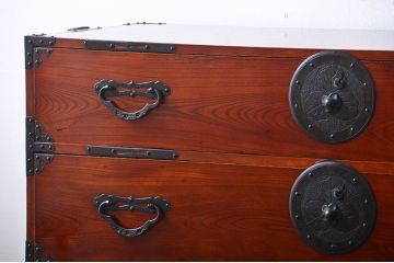 アンティーク家具　古民具・骨董　特注品!立派な金具の米沢箪笥