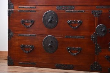 アンティーク家具　古民具・骨董　特注品!立派な金具の米沢箪笥