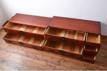 アンティーク家具　古民具・骨董　特注品!立派な金具の米沢箪笥