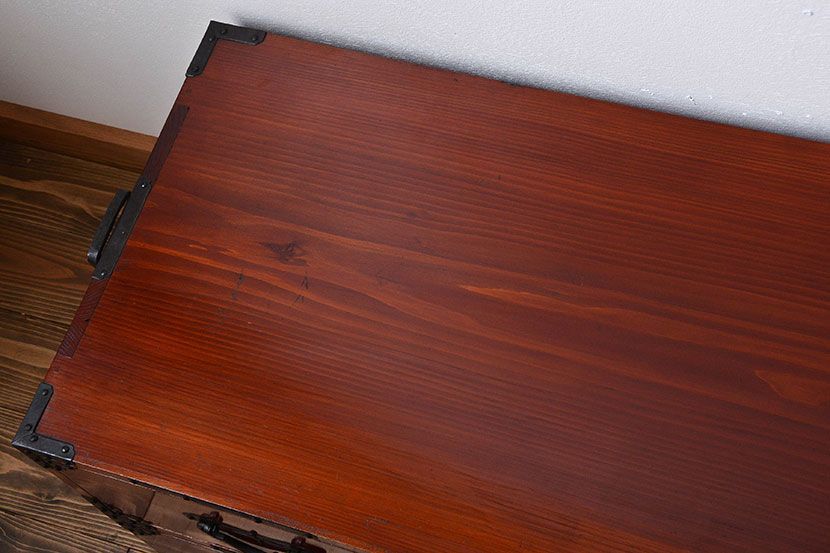 アンティーク家具　古民具・骨董　特注品!立派な金具の米沢箪笥