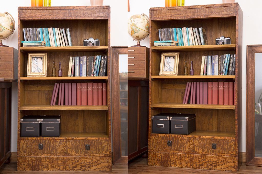 レトロ家具　書棚　本棚　　アンティーク家具　古家具　昭和レトロ　古民家 楽天市場】アンティーク家具 昭和レトロな書棚 b 木製 横75