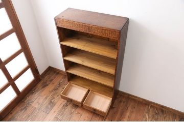 レトロ家具　昭和レトロ　引き出し2杯付き!本棚