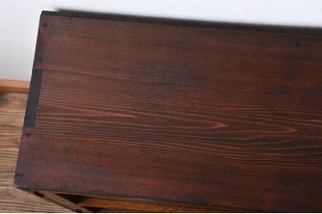 レトロ家具　昭和レトロ　ダイヤガラス入り収納棚