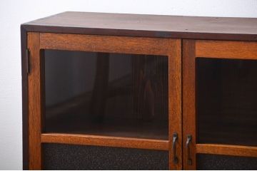 レトロ家具　昭和レトロ　ダイヤガラス入り収納棚