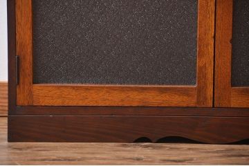 レトロ家具　昭和レトロ　ダイヤガラス入り収納棚