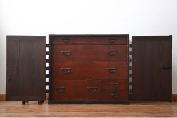 アンティーク家具　江戸期　古作造り　観音開き帳場箪笥
