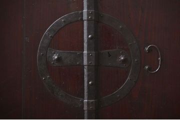 アンティーク家具　江戸期　古作造り　観音開き帳場箪笥