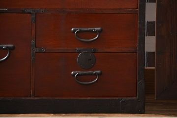 アンティーク家具　江戸期　古作造り　観音開き帳場箪笥