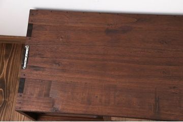 レトロ家具　昭和レトロ　結霜ガラス入りローボード