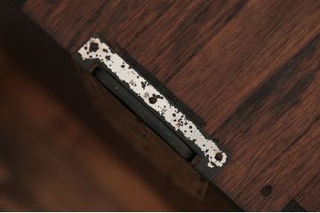 レトロ家具　昭和レトロ　結霜ガラス入りローボード