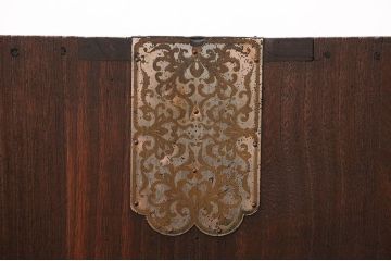 レトロ家具　昭和レトロ　結霜ガラス入りローボード