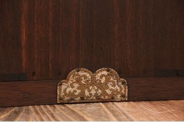 レトロ家具　昭和レトロ　結霜ガラス入りローボード