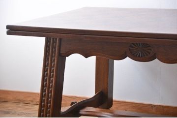 アンティーク家具　フランスアンティーク　パーケット　ドローリーフテーブル