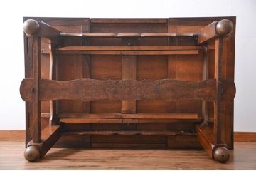 アンティーク家具　フランスアンティーク　パーケット　ドローリーフテーブル