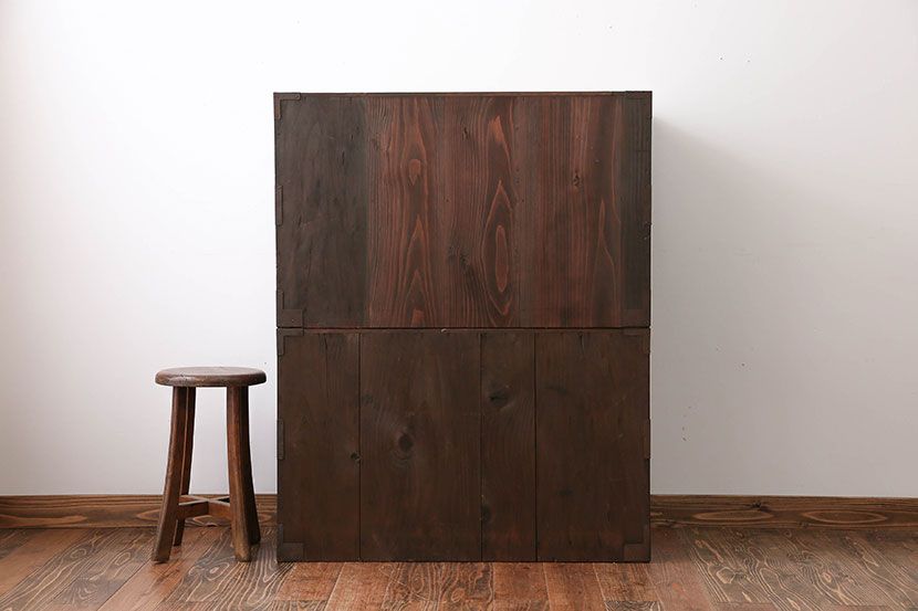 アンティーク家具　古民具・骨董　総檜材の重ね衣装箪笥