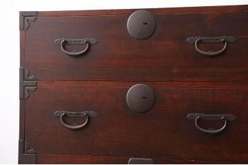 アンティーク家具　古民具・骨董　総檜材の重ね衣装箪笥