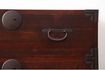 アンティーク家具　古民具・骨董　総檜材の重ね衣装箪笥