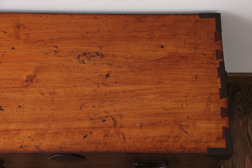 アンティーク家具　古民具・骨董　総檜材の重ね衣装箪笥