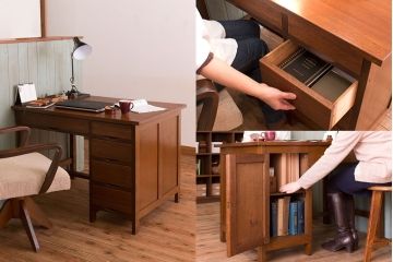 レトロ家具　昭和レトロ　背面扉付き!レトロなアンティーク片袖机