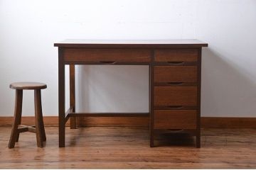 レトロ家具　昭和レトロ　背面扉付き!レトロなアンティーク片袖机