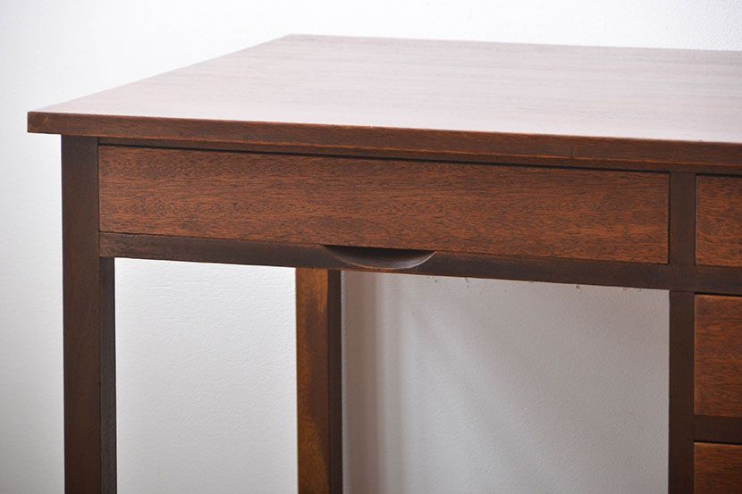 レトロ家具　昭和レトロ　背面扉付き!レトロなアンティーク片袖机