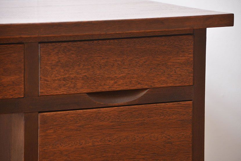 レトロ家具　昭和レトロ　背面扉付き!レトロなアンティーク片袖机