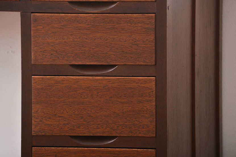 レトロ家具　昭和レトロ　背面扉付き!レトロなアンティーク片袖机