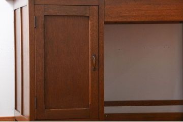 レトロ家具　昭和レトロ　背面扉付き!レトロなアンティーク片袖机