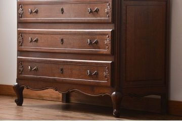 アンティーク家具　イギリスアンティーク　オーク材のチェスト