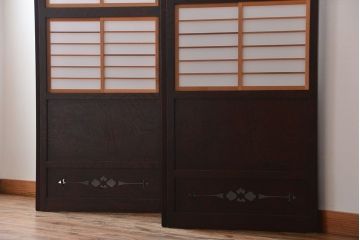 中古　民芸家具　障子付き衝立て