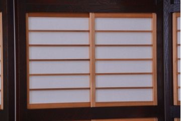 中古　民芸家具　障子付き衝立て