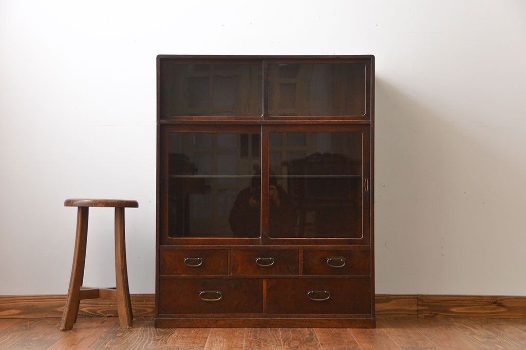 レトロ家具　昭和レトロ　引き出し5杯付き収納棚