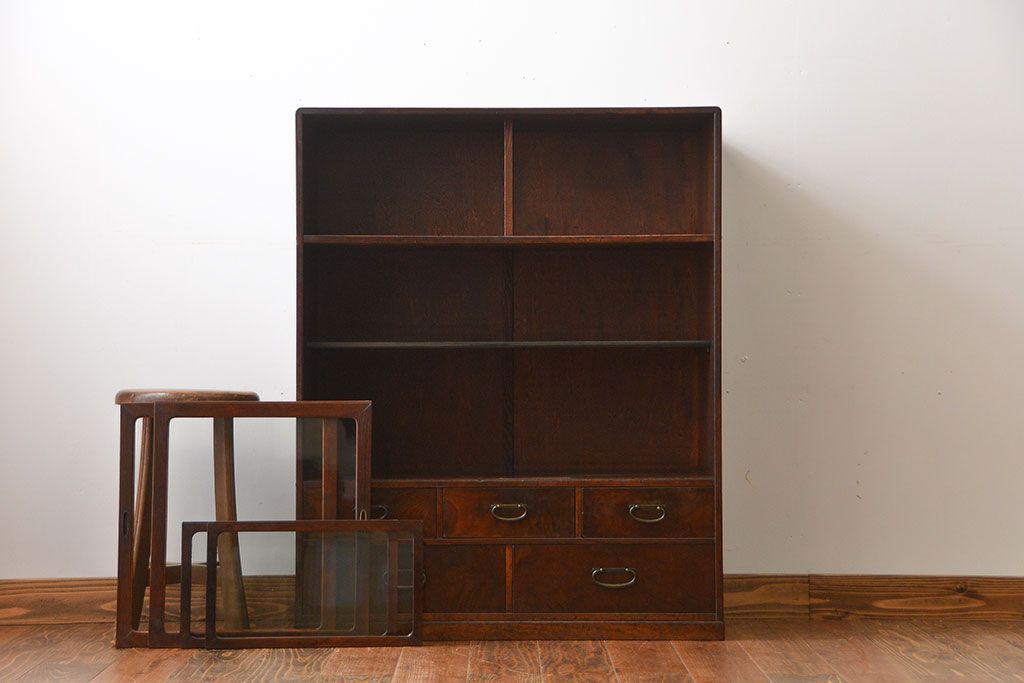 レトロ家具　昭和レトロ　引き出し5杯付き収納棚