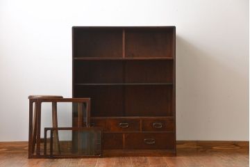 レトロ家具　昭和レトロ　引き出し5杯付き収納棚