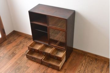 レトロ家具　昭和レトロ　引き出し5杯付き収納棚