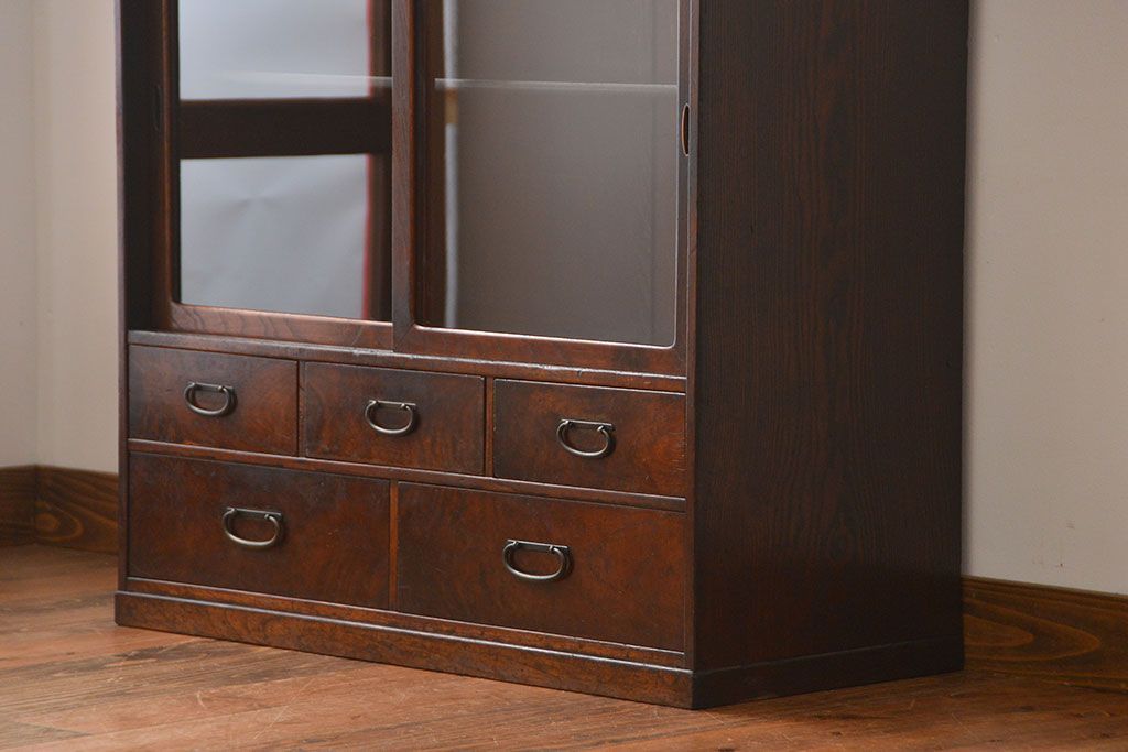 レトロ家具　昭和レトロ　引き出し5杯付き収納棚