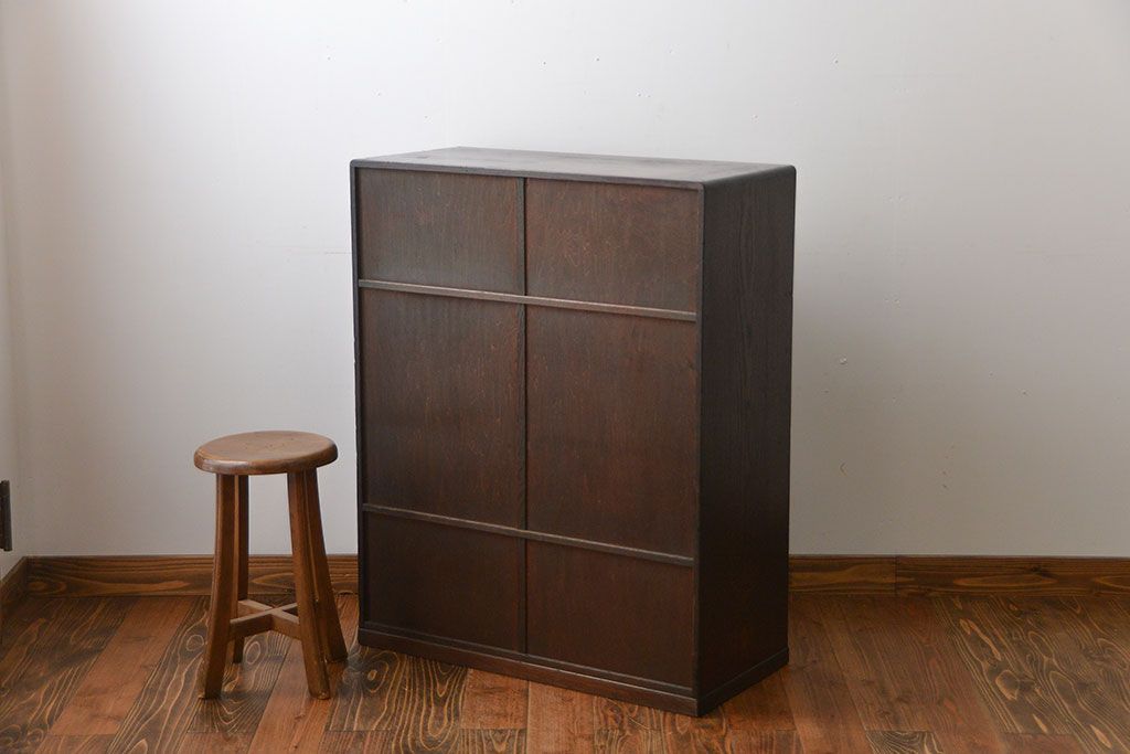 レトロ家具　昭和レトロ　引き出し5杯付き収納棚