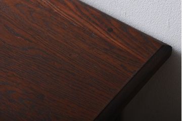 レトロ家具　昭和レトロ　ナラ材の両袖机