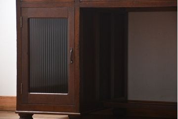 レトロ家具　昭和レトロ　ナラ材の両袖机