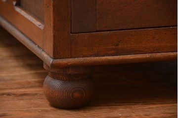 レトロ家具　昭和レトロ　ナラ材の両袖机
