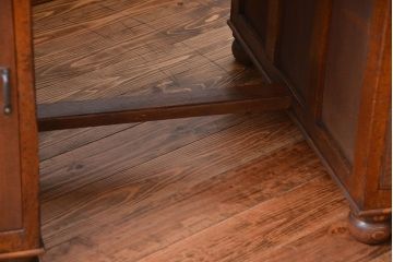 レトロ家具　昭和レトロ　ナラ材の両袖机