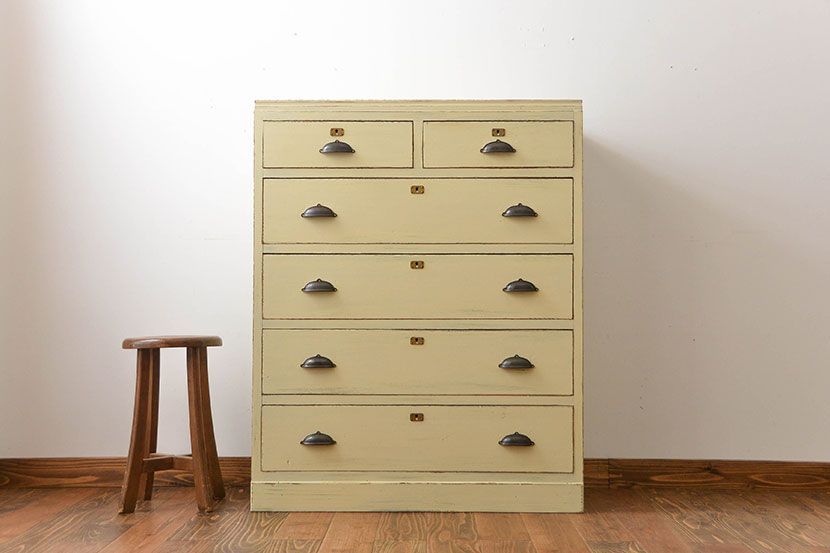 アンティーク家具　アンティークペイント　かわいいチェスト