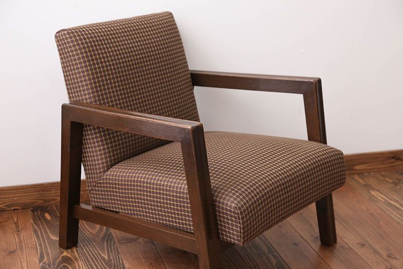 アンティーク家具　ミッドセンチュリー　1人掛けソファ(シングルソファ)(1)