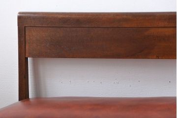 レトロ家具　昭和レトロ　ナラ材のベンチ(2)