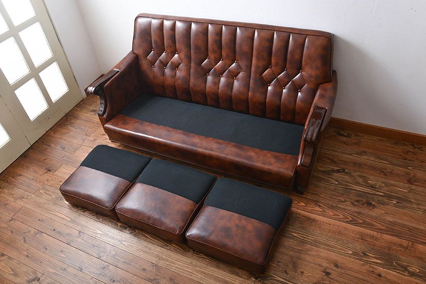 ヴィンテージ家具　3人掛けビンテージソファ