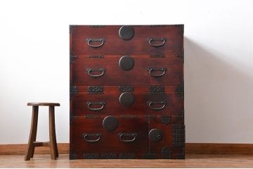 アンティーク家具　古民具・骨董　総檜材!上質な重ね衣装箪笥