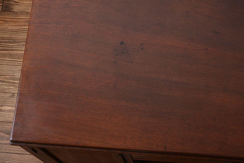 アンティーク家具　天板くるみ材一枚板　組み立て式両袖机