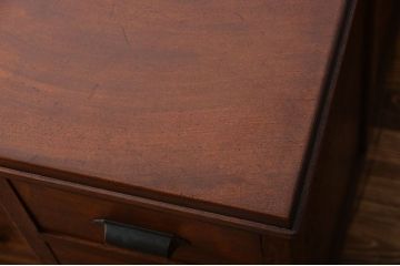 アンティーク家具　天板くるみ材一枚板　組み立て式両袖机