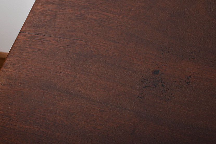 アンティーク家具　天板くるみ材一枚板　組み立て式両袖机