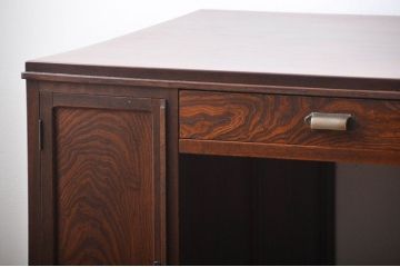 アンティーク家具　天板くるみ材一枚板　組み立て式両袖机